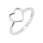 Heart Shape 925 Sterling Silver Simple Minimalist Plain Silver Comfort Fit Ring For Women Gifts For Mom Wife Her