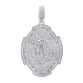 2.1 Ct Moissanite Pendant, Capricorn Zodiac Pendant, Sterling Silver Capricorn Pendant, Synthetic Diamond Pendant Jewelry