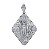 1.90 Ct Moissanite Pendant, Virgo Zodiac Pendant, Sterling Silver Virgo Pendant, Moissanite Silver Pendant