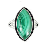7.15Cts Malachite Green Stone April Silver Birthstone Jewelry Ring For Women, Mother'S Day Gifts For Mom Wife Sister