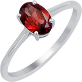 Garnet Ring For Women, 925 Sterling Silver Ring, Garnet Minimalist Ring, January Birthstone Jewelry Ring for Her