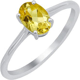 Citrine Ring For Women, 925 Sterling Silver Ring, Citrine Minimalist Ring, November Birthstone Jewelry Ring for Her