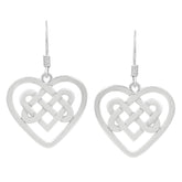 Celtic Earrings for Women Sterling Silver, Silver Heart Shape Celtic Earrings for Women Dangling, 925 Sterling Silver Earrings for Women