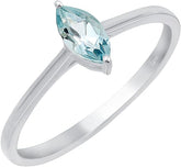 Natural Blue Topaz Ring for Women, November Birthstone Blue Topaz Ring, Sterling Silver Solitaire Ring