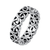 Triquetra Celtic Knot Design Plain Silver Ring For Women