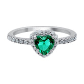 Simulated Emerald Ring For Women Sterling Silver Emerald Cluster Ring Emerald Ring For Women