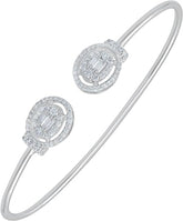 925 Sterling Silver White Gold Plated Moissanite Cuff Bracelet, 0.85 Cts Moissanite Open Bangle Mother's Day Gifts For Mom