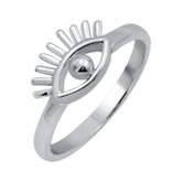 Evil Eye Plain Silver Comfort Fit Simple Rinfor Wome 925 Sterling Silver Stacking Minimalist Handmade Jewelry Ring for Her