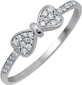 Moissanite Rings For Women, Sterling Silver Solitaire Ring, Moissanite Ring Bow, Moissanite Anniversary Ring