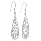 Filigree Earrings for Women Silver, Sterling Silver Earrings for Women, Plain Silver Earrings for Women