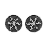 Sun Design Coin Earrings for Women, Sterling Silver Earrings for Women, 10mm Stud Earrings, Stud Earrings for Women Sterling Silver, Christmas Gifts for Women