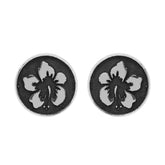 Cherry Blossom Design Coin Earrings for Women, Sterling Silver Earrings for Women, 10mm Stud Earrings, Stud Earrings for Women Sterling Silver, Christmas Gifts for Women