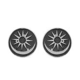 Sun Moon Design Coin Earrings for Women, Sterling Silver Earrings for Women, 10mm Stud Earrings, Stud Earrings for Women Sterling Silver