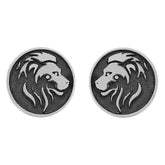 Lion Design Coin Earrings for Women, Sterling Silver Earrings for Women, 10mm Stud Earrings, Stud Earrings for Women Sterling Silver, Valentine Gifts for Her