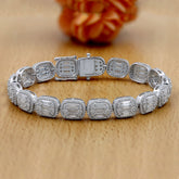 8.30-10.60Ct Fully Hip Hop Iced Out Moissanite 925 Sterling Silver Rhodium Plated Tennis Bracelet