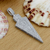 0.95 Ct Arrowhead Moissanite Pendant, Hip Hop Micro Pave 925 Sterling Silver Pendant, Moissanite Men's Pendan