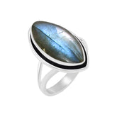 Natural Blue Labradorite Ring, 925 Sterling Silver Ring, Statement Ring, Handmade Ring, Big Labradorite Ring, Marquise Ring, Gift for Her