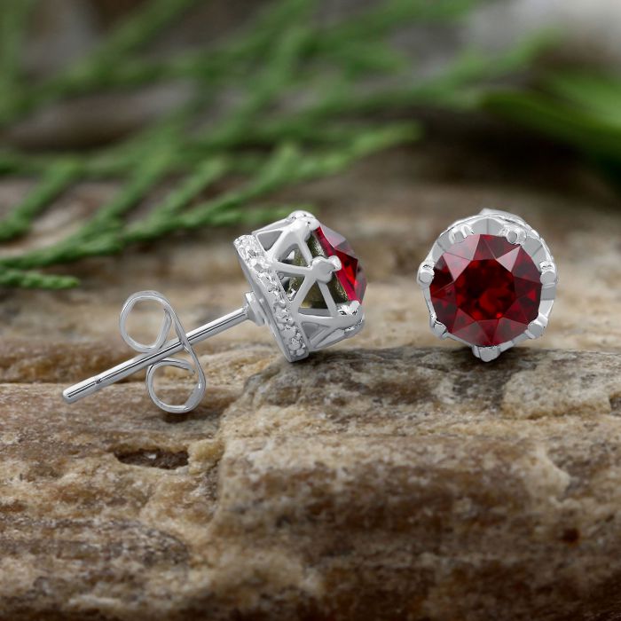 Ruby Crystal Earrings 